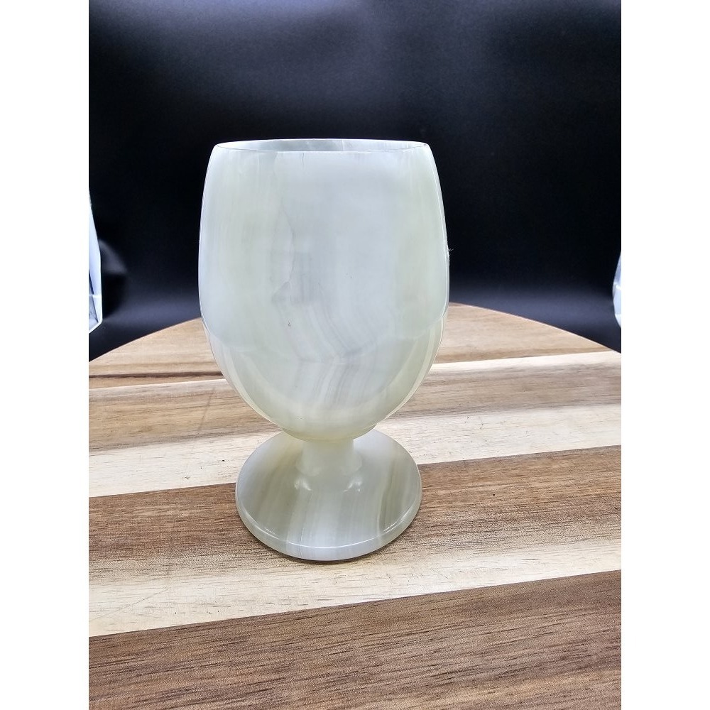 Vinatge Onyx Goblet Green Onyx Stone Beautiful Veining
